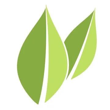 Eco icon green leaf flat Stock Illustration