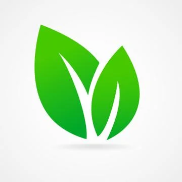 Eco icon green leaf Stock Illustration