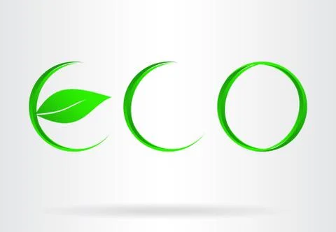 Eco icon green leaf. Illustrazione stock