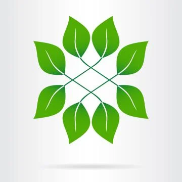 Eco icon green leaf. Stock Illustration