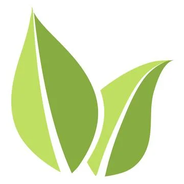 Eco icon green sheets flat Stock Illustration