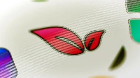 Eco icon in the screen. Looping footage has 4K resolution. Prores 4444. Stock Footage 98576905