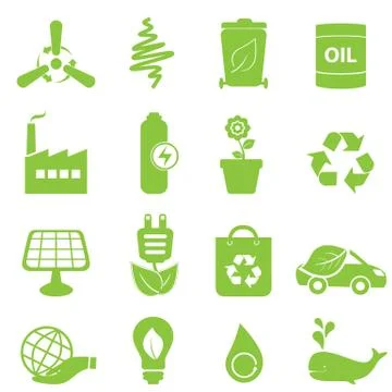Eco icon set Stock Illustration
