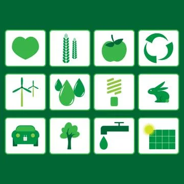 Eco icons set Stock Illustration