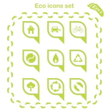 Eco icons set Stock Illustration