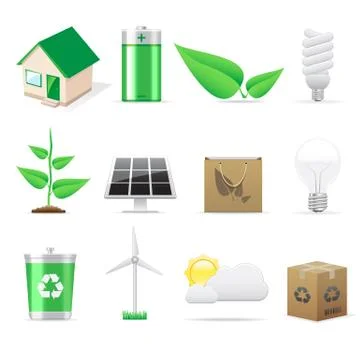 Eco icons set Stock Illustration