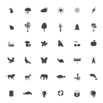Eco icons set on white background, vector. Stock Illustration