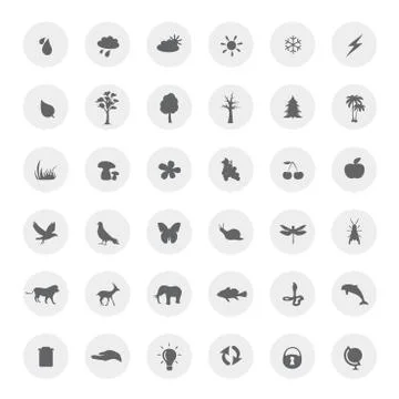 Eco icons set on white background, vector. Stock Illustration