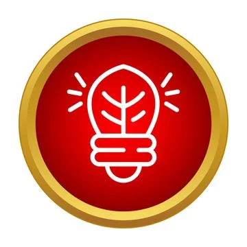 Eco idea lightbulb glowing on red background Illustrazione stock