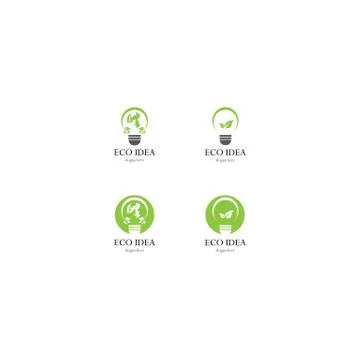 Eco idea logo template 스톡 일러스트