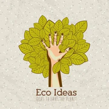Eco ideas over pattern background vector illustration Stock Illustration