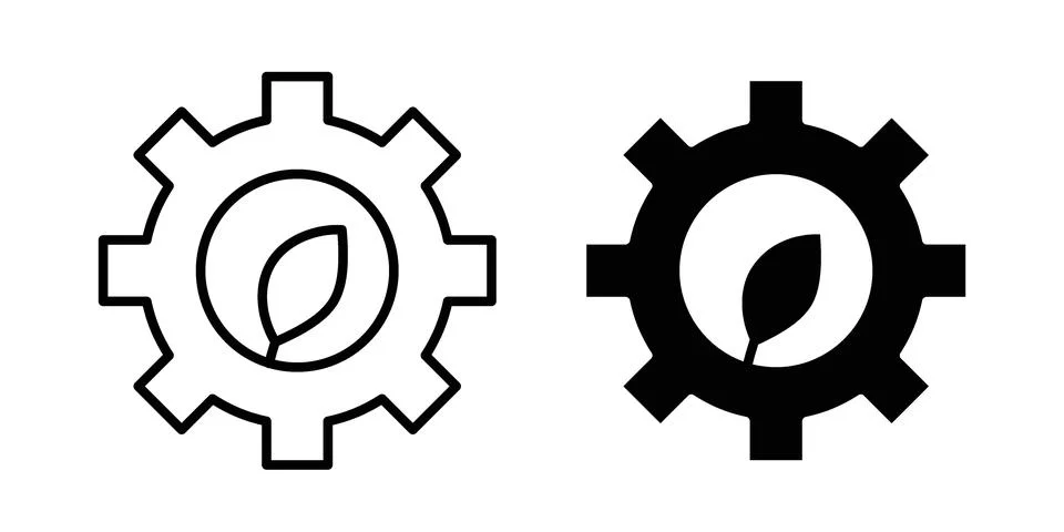 Eco industry icon black vector isolated on white Stock Illustration