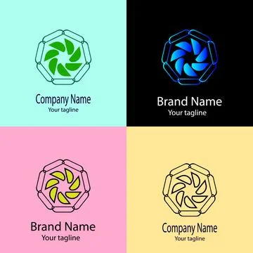 Eco-Inspired Geometric Logo Stock Illustration