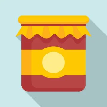 Eco jam jar icon, flat style 스톡 일러스트