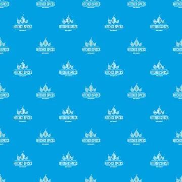 Eco kitchen spice pattern vector seamless blue Stock Illustration