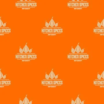 Eco kitchen spice pattern vector orange Illustrazione stock