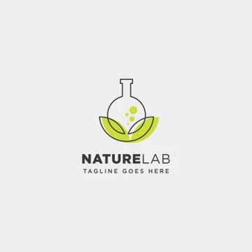 Eco lab nature leaf simple line logo template vector illustration icon elemen Stock Illustration