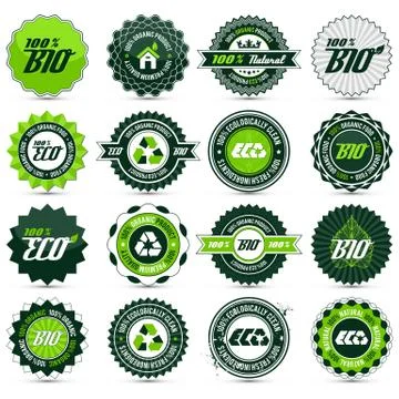Eco label set Stock Illustration