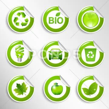 Eco labels set Stock Illustration
