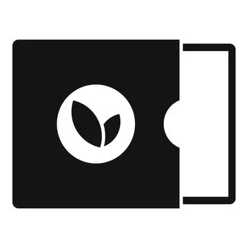 Eco leaf box icon simple vector. Paper food 스톡 일러스트