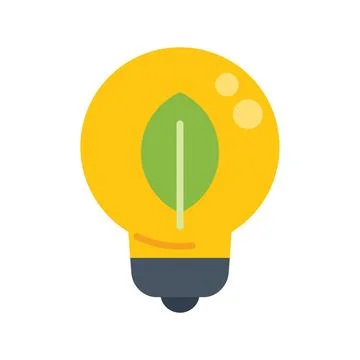 Eco leaf bulb icon flat vector. Power clean Illustrazione stock