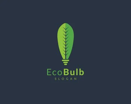 Eco Leaf Bulb Logo Icon	 Illustrazione stock