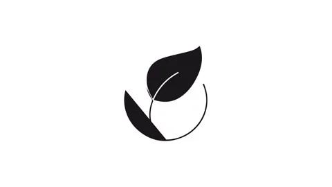 Eco Leaf Circle Logo Animation White Background 動画素材 339642273