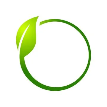 Eco Leaf Circle Symbol Logo Design Stock Illustration