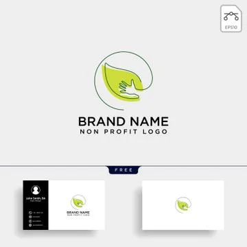 Eco leaf hand care logo template vector illustration icon element Stock Illustration