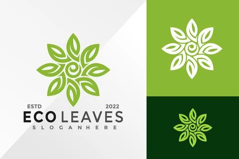 Eco Leaf Logo Design Vector illustration template Stock Illustration