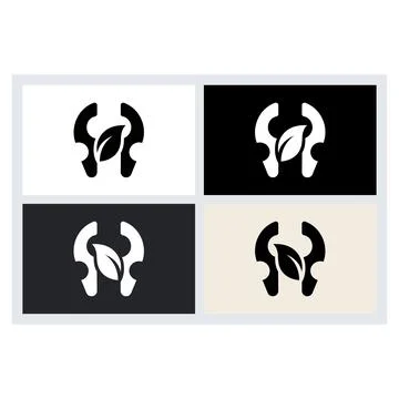 Eco Leaf Logo Icon Set Minimalist Design Stock Illustration