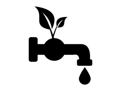 Eco Leaf Tap Vector Icon, Nature Water Conservation Symbol Stock Illustration