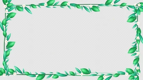 Eco Leaf Vine Frame Border Draw 4K Alpha Видео 346125248