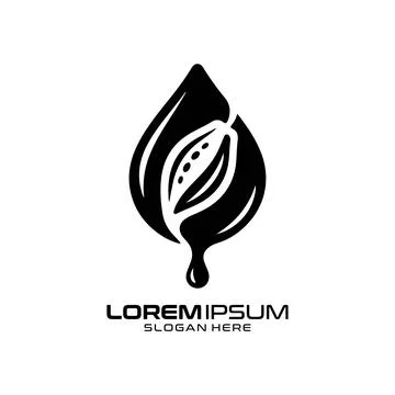 Eco Leaf Water Drop Logo Design with Natural Plant Elements Stock Illustration