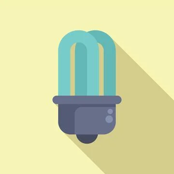 Eco led bulb icon flat vector. Solar panel energy Stock Illustration