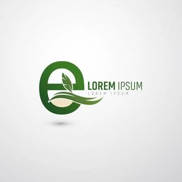 Eco Letter E Logo. abstract green leaves Stock Illustration