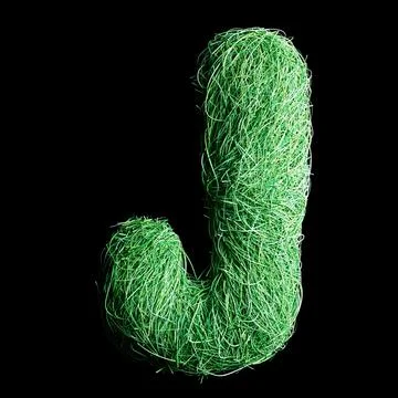 Eco Letter E Made of Green Grass Texture Stock Illustration