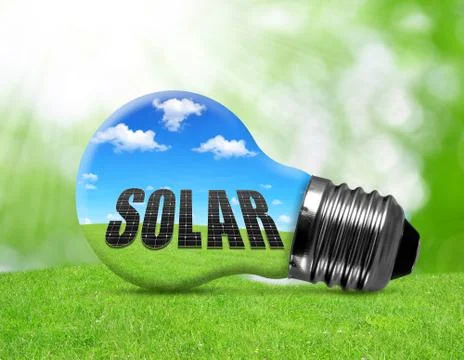 Eco light bulb in grass. Stock Illustration