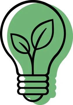 Eco light bulb with green leaf inside Stock Illustration