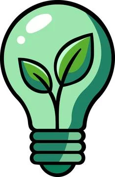Eco light bulb with green leaf icon Stock Illustration