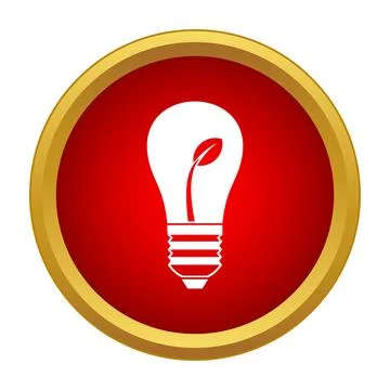 Eco light bulb icon representing green energy concept Stock Illustration