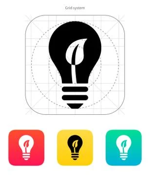 Eco light bulb icon. Vector illustration Stock Illustration