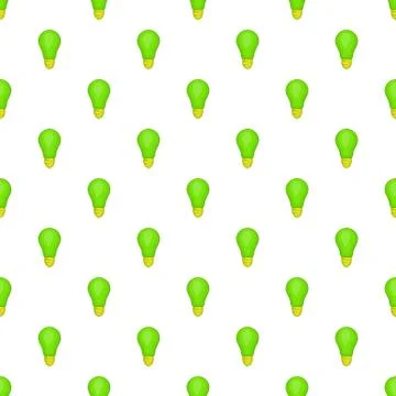 Eco light bulb pattern, cartoon style Illustrazione stock
