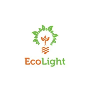 Eco light logo design template Stock Illustration
