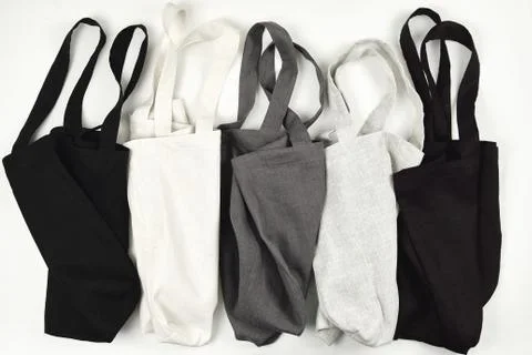 Eco Linen or Cotton Bag Various Color Collection Stock Photos