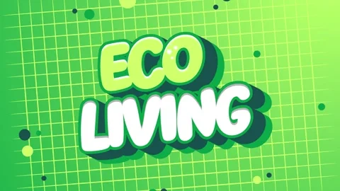 Eco Living Animated Bubble Text with Green Typography and Playful Motion Desi Stock Footage 339260556