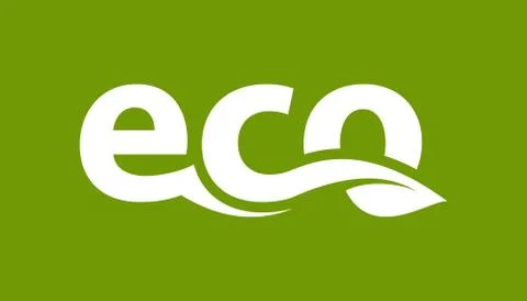Eco logo with leaf Stock Illustration