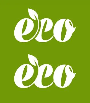 Eco logo with leaf Stock Illustration