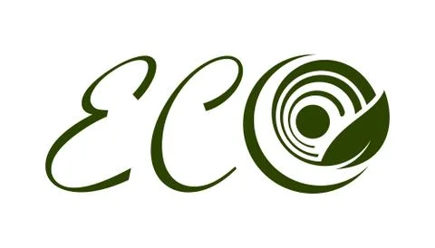 Eco logo with leaf Stock Illustration