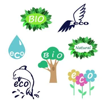 Eco logo set 스톡 일러스트